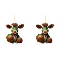 2D Acrylic Cartoon Fun Sports Cow Christmas Tree Ornament Acrylic