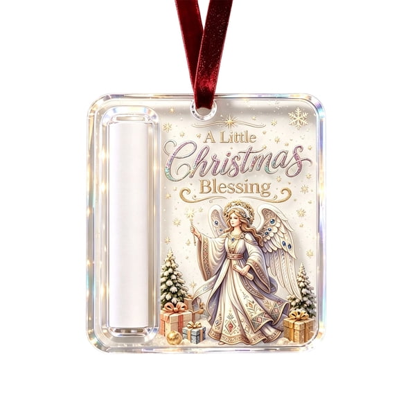 2D Acrylic Christmas Cash Gift Ornament, Christmas Angel Cash Slot and Hanging Ribbon, Holiday Cash Gift, Secret Santa Stocking Stuffer