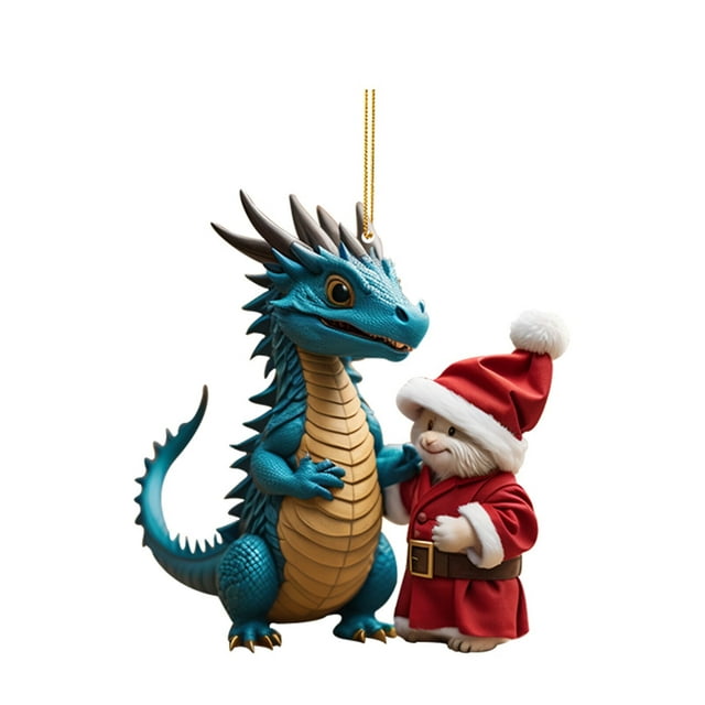 2D Acrylic Christmas Dragon Ornament Christmas Tree Ornament Christmas