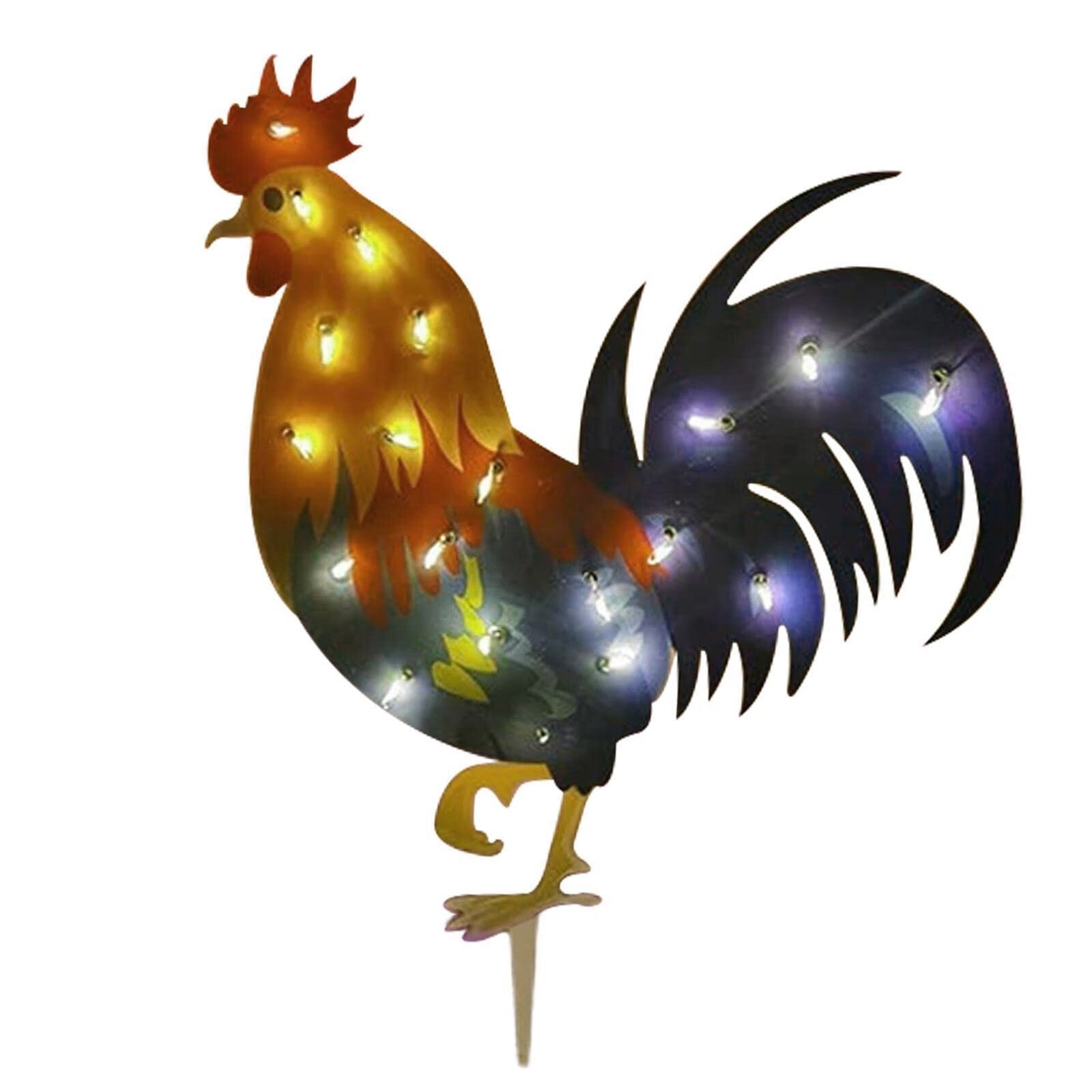 2D Acrylic Christmas Light Big Rooster Garden Chicken Decoration