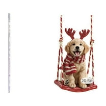 Taicans 2D Acrylic Christmas Tree Ornaments - Snowman,Elf,Cat & Dog on Candy Cane Swings,Lightweight Shatterproof Xmas Gifts for Home & Tree,Festive Party Favors,3.14in