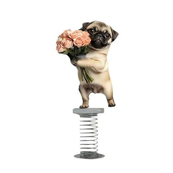 2D Acrylic Cute Lapdog Spring Ornaments Car Desk Fun Multi-functional Decor