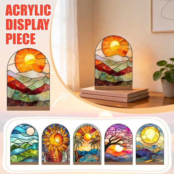 2D Acrylic Decorations - 5X7Inch Wall Hanging Or Tabletop Display Cutout Ornaments With Transparent Finish Geometric Shapes Lightweight For Home Office Festive Events - For