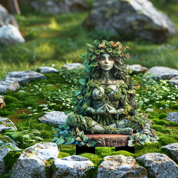 2D Acrylic Elf Garden Stakes - 2025 New Flat Fairy Decorations, Weatherproof Lawn & Pot Stakes, Magical Tree Man Ornaments for Outdoor Fairy Gardens & Meditation Spaces