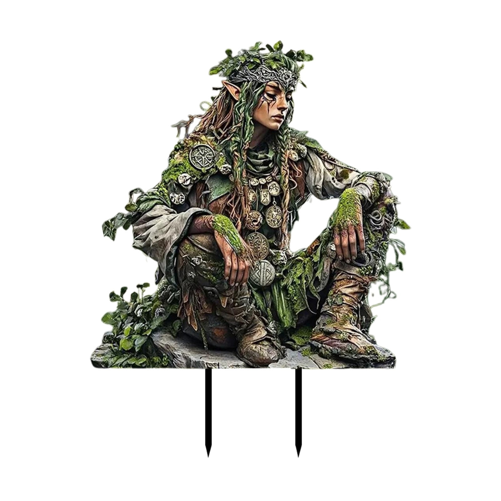 2D Acrylic Elf Stakes for Fairy Garden Decor, 11.7