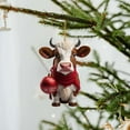 2D Acrylic Fun Christmas Cow Christmas Tree Ornament Acrylic Ornament