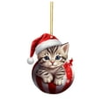 2D Acrylic Funny Cat Christmas Tree Ornament Cat Acrylic Ornament