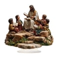 thumbnail image 1 of 2D Acrylic Jesus Teaching Scene with Open Bible and Youth Figurine for Christian Religious Tabletop Decor indoor Spiritual Home Accent 8 inch, 1 of 6