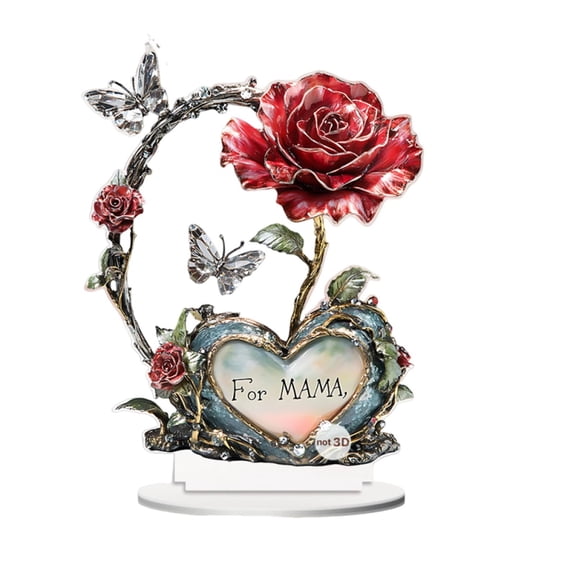 2D Acrylic Love Rose Tabletop Ornament Is Made Of Anti Acrylic Material Making The Static Ornament A Dynamic Annual Ring To Record Emotions