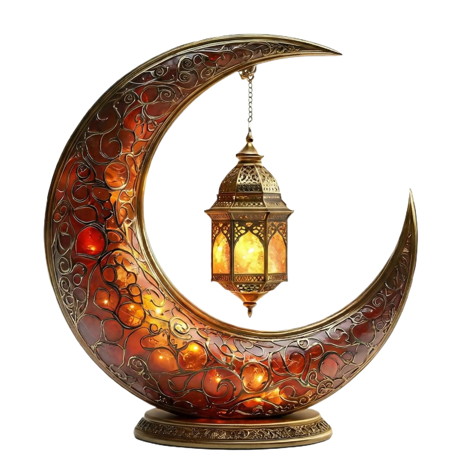 2D Acrylic Moon Ornament, Ramadan Home Decor, Elegant Crescent Lantern ...