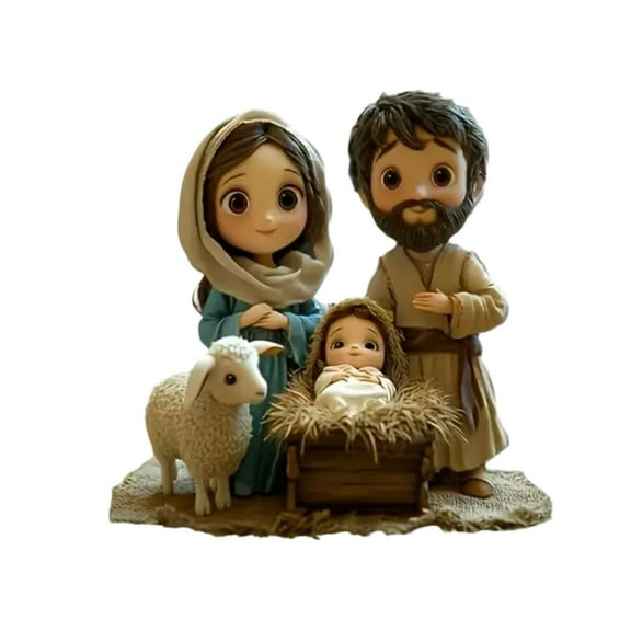 2D Acrylic Nativity Scene Stand 7.48X7.48In Horse Trough Manger Decor Desktop Ornament