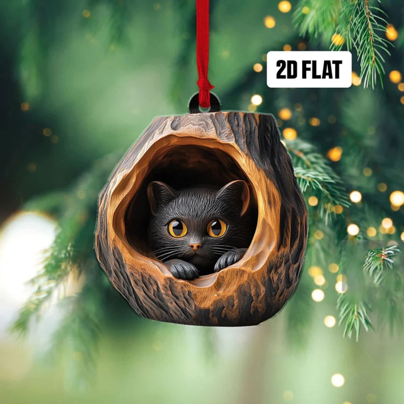 2D Acrylic Ornaments Christmas Tree Pendant Decor Acrylic Xmas Tree ...
