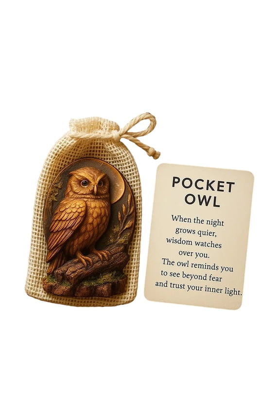 2D Acrylic Pocket Token with Owl Design, Small Flat Decoration for Christmas and Gift Giving, Symbolic Keepsake for Family and Friends(B)