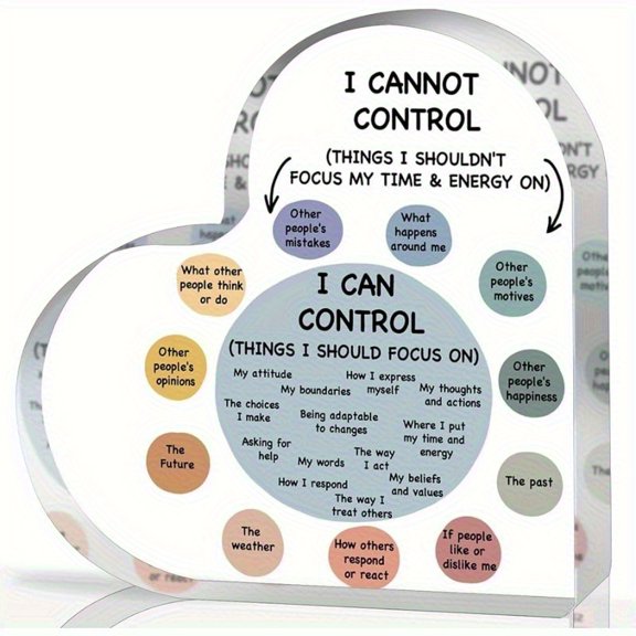 2D Acrylic Sign "Controllable Uncontrollable" Self-Management Mental Health Growth Party Decor Gift