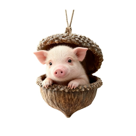 2D Acrylic Sleeping Animal Keychain Cute Cartoon Adorable Bag Charm Car Ornament Bag Decoration Pendant Durable Lightweight Unique Gift Pig