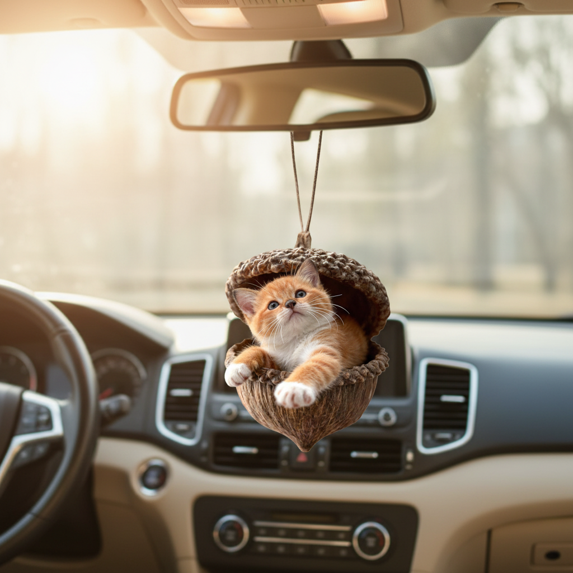 2D Acrylic Sleeping Animal Keychain Cute Cartoon Cat Bag Charm & Hanging Ornament Versatile Holiday Decoration Keepsake Gift for Backpacks & Trees (Color:G)