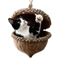 thumbnail image 1 of 2D Acrylic Sleeping Cat Keychain, Cute Cartoon Bag Charm Hanging Ornament, Gift for Cat Lovers, Pet Themed Accessory, 1 of 4