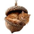 thumbnail image 1 of 2D Acrylic Sleeping Cat Keychain, Cute Cartoon Bag Charm Hanging Ornament, Gift for Cat Lovers, Pet Themed Accessory, 1 of 4
