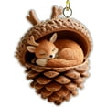thumbnail image 1 of 2D Acrylic Sleeping Panda Keychain Cute Cartoon Animal Bag Charm, Hanging Ornament With 3D Pinecone Container Design, Gift For Kids Teens Animal Lovers, 1 of 6