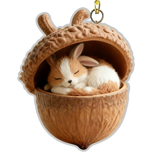 2D Acrylic Sleeping Panda Keychain Cute Cartoon Animal Bag Charm, Hanging Ornament With 3D Pinecone Container Design, Gift For Kids Teens Animal Lovers