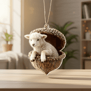 2D Acrylic Sleeping Sheep Keychain, Cute Cartoon Animal Bag Charm, Versatile Car Hanging Ornament & Unique Purse Decoration Pendant Gift