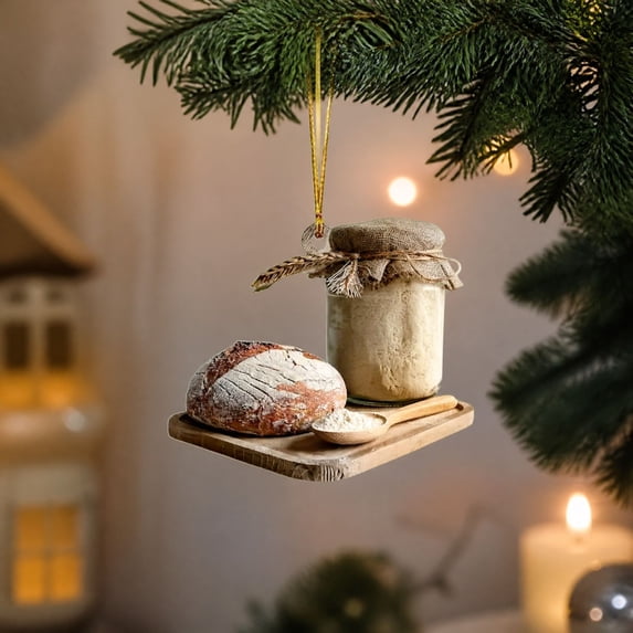 Random Janitor 2D Acrylic Sourdough Bread Christmas Hanging Ornament Festive Tree ...
