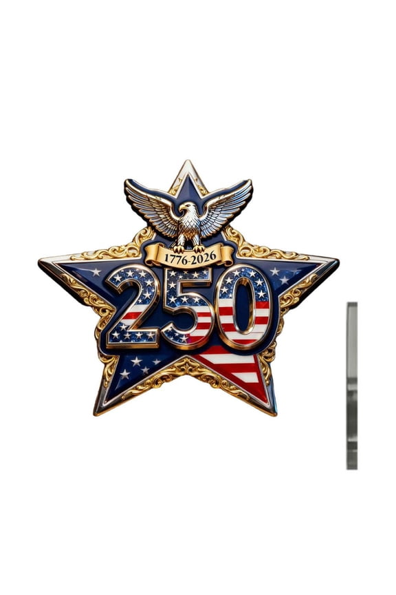2D America US 250th Birthday Pins, 250 Years Anniversary Lapel Pin Set 1776-2026, Historic Badge Brooch Gifts for Independence Day, Veterans, Men and Women