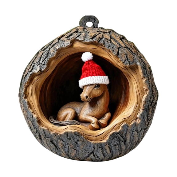 2D Animal Acorn Ornaments, Woodland Animal Christmas Ornaments, Funny Acrylic Hanging Ornament Bag Backpack Keychain, Home Party Decor