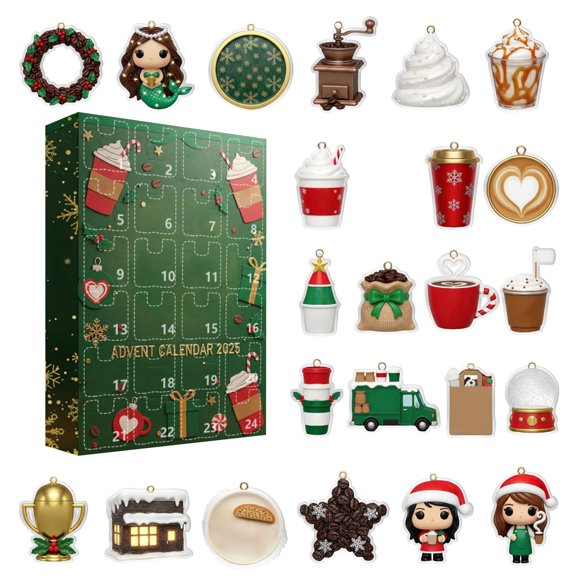 2D Arrival Calendar 24 Countdown Calendar with Surprise Collectibles High Quality Acrylic Hanging Ornaments for Holiday Decoration and Gift Giving