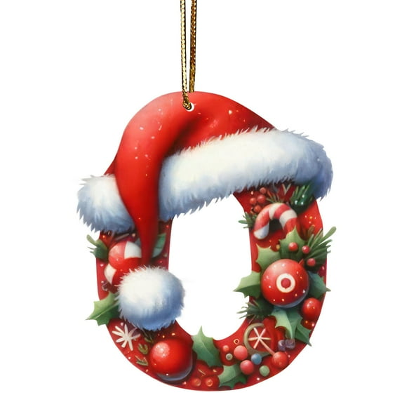 2D Baby's Christmas Ornament Gift For New Mom Newborn Personalized Baby Ornament Christmas 2024 Baby's 1st Xmas Ornament Gift 26 Letters