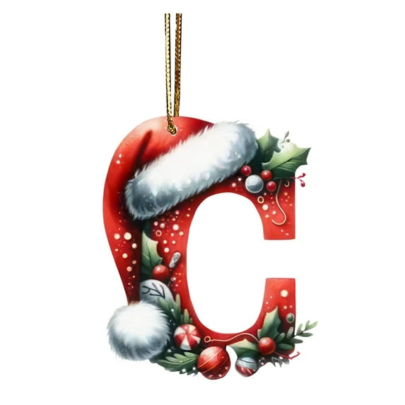 2D Baby's Christmas Ornament Gift For New Mom Newborn Personalized Baby Ornament Christmas 2024 Baby's 1st Xmas Ornament Gift 26 Letters