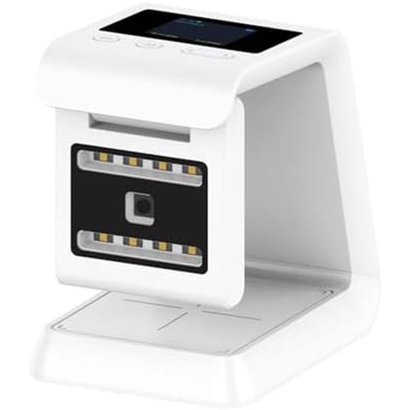 2D Barcode Scanner High Resolution Omnidirectional Barcode Scanner, Desktop Scanner with 90-Degree Rotating Window, 1D 2D QR Code Reader for Retail, Supermarket, Airport Ticket Gate$$Office