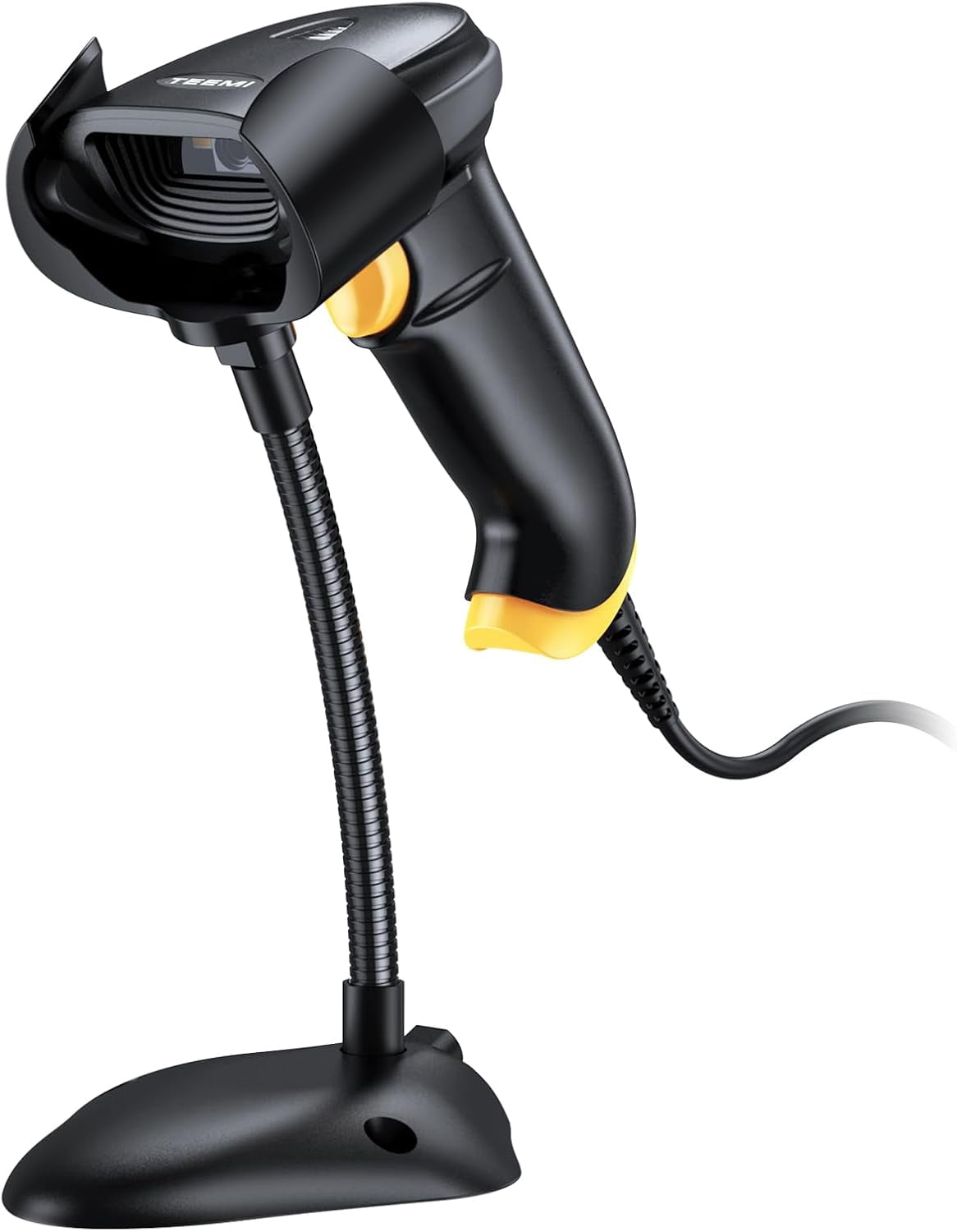 2D Barcode Scanner with Smart Stand USB Wired Handheld Automatic QR Data Matrix PDF417 OCR bar Codes Imager Global Shutter Computer Screen Scan for Windows Mac and Linux PC POS, Stand Included