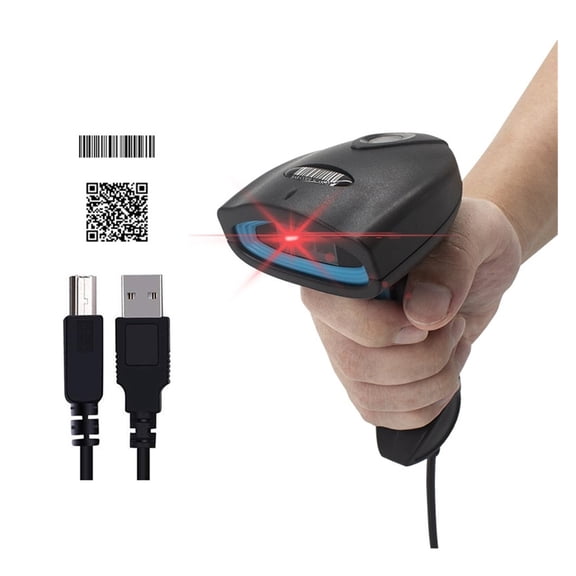 2D Barcode Scanner Wired Handheld Barcode Scanner 1D/2D QR Code Reader Portable USB Wired For Inventory POS Terminal ,Easy to Operate
