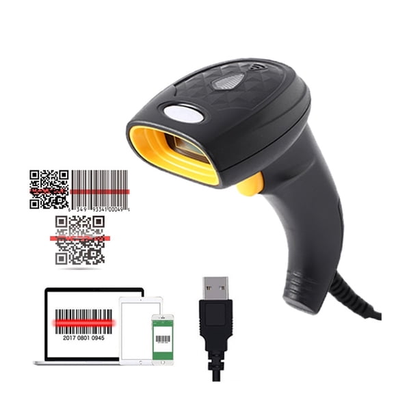 2D Barcode Scanner Wired Handheld Barcode Scanner 1D/2D QR Code Reader Portable USB Wired For Inventory POS Terminal ,Easy to Use