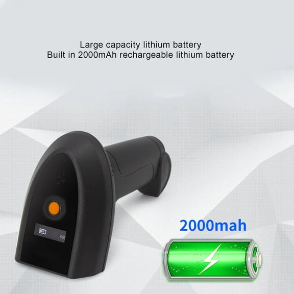 2D Barcode Scanner Wireless, Compatible with 2.4G Wireless & USB Wired Connection, Intelligent Voice Scanner, Handheld QR Code Reader, Inventory Check Barcode Scanner for Store, Black