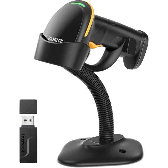 2D Barcode Scanner with Intelligent Stand, Wireless QR Code Scanner, Handheld Scanner with APP and SDK, 2D Imager with 2600mAh Battery, BCST-35