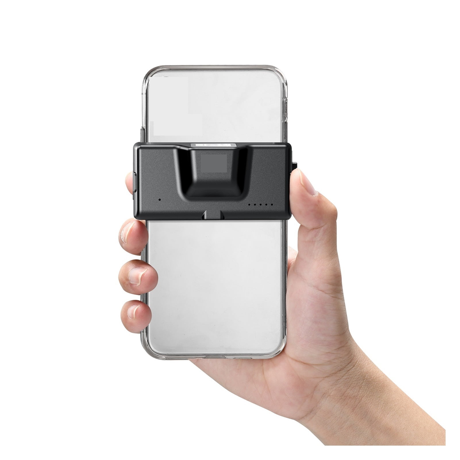 2D Bluetooth Barcode Scanner Wireless Back Clip-on Phone Bar Code Scanner Adjustable For 1D QR PDF417 Code Reader ,Easy to Operate