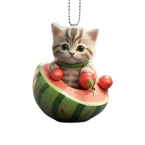 2D Car Pendant Hanging Ornament With Chain Realistic Animal Shaped Rearview Decor Accessories Hanging Interior Mirror Car