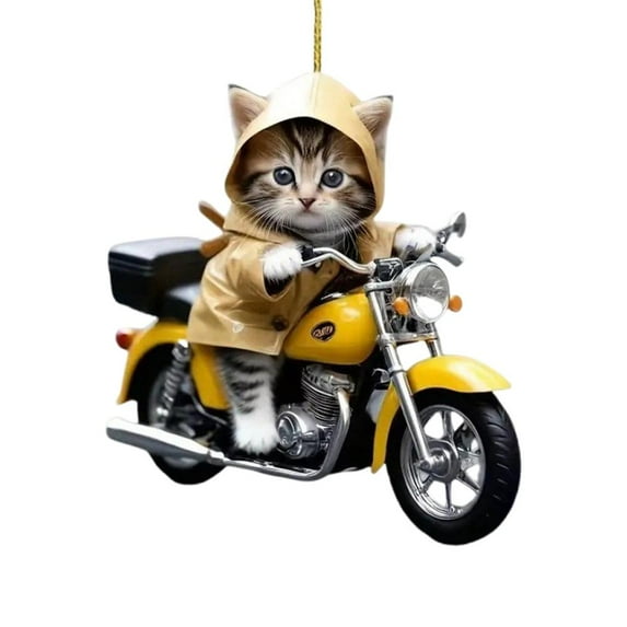 2D Cat Car Charm Rear View Mirror Hanging Pendant Cute Car Dog Ornament Cat Nice E4L7