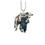 2D Cat Car Hanging Decoration Halloween Festival Auto Rearview Pumpkin ...