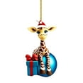 2D Christmas Cartoon Giraffe Christmas Tree Hanging Decorations