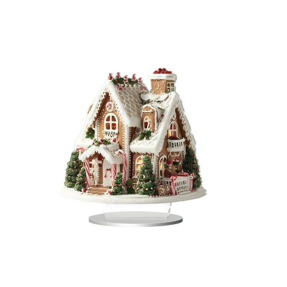 2D Christmas Decorative House Ornament, Winter Gift For Home Decoration, 2D Large Size Tabletop Decoration With Light Effect