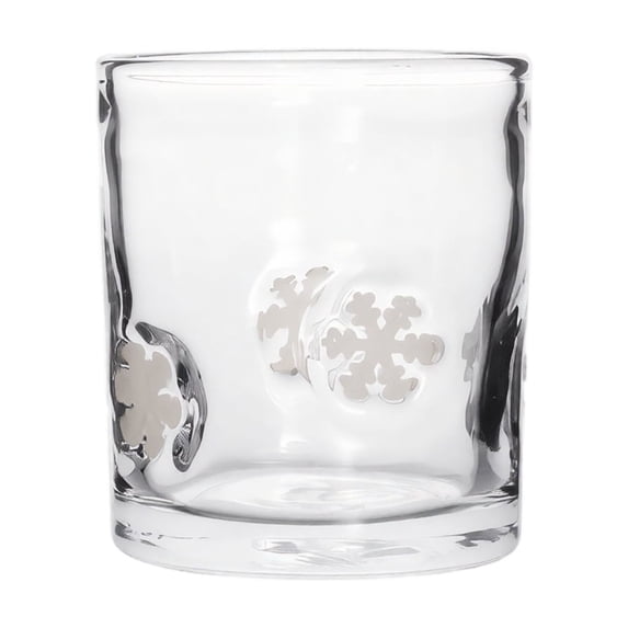 2D Christmas Glass Art Cup, Stemless Wine Glass, Holiday Drinking Glass for Cocktails, Juice, Iced Coffee and Sparkling Water, Festive Table Decor Gift