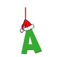 2D Christmas Hat Shape Letter Alphabet Ornament, Festive Tree Hanging ...