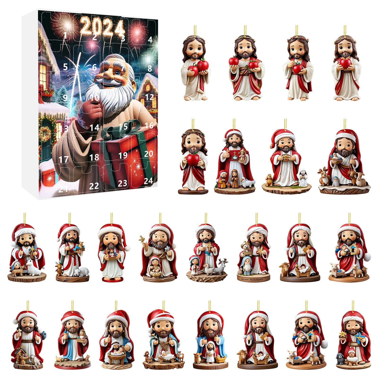 2D Christmas Home Decorations 2024 Christmas Holiday Advent Calendar