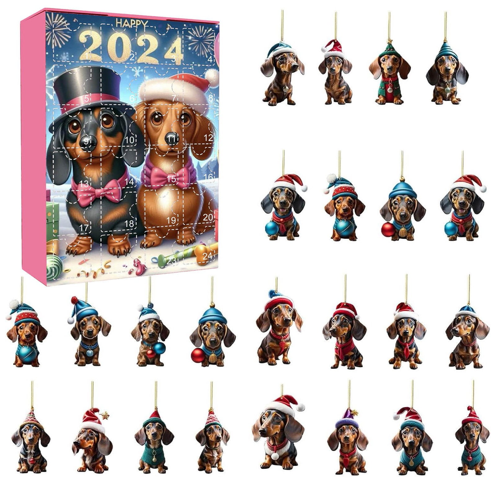 2D Christmas Home Decorative Ornaments 2024 Christmas Kids Timers