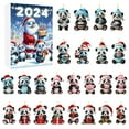 2D Christmas Home Panda Ornaments With Santa Hat 2024 Christmas Holiday