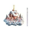 thumbnail image 1 of 2D Christmas Igloo Snow-House Car Pendant Acrylic Xmas Decor Tree ﻿ Hanging AU., 1 of 8