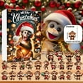 2D Christmas Monkey Ornaments 2024 Christmas Holiday Advent Calendar